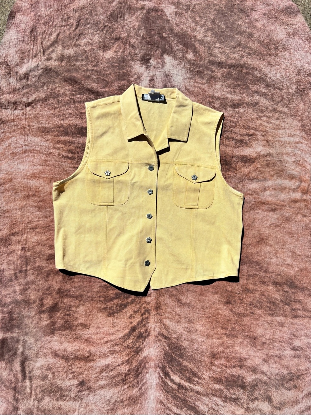 Signature Mustard Yellow Sleeveless Button-Front Vest